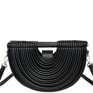 Chic Black Semi-Circle Handbag